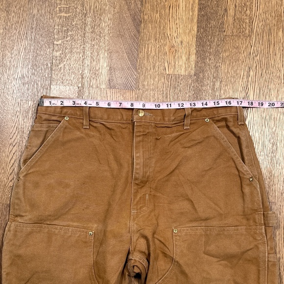 Carhartt B01-BRN Made in USA Loose Fit Duck Double Knee Dungaree Pants Mens 36 - Picture 12 of 12